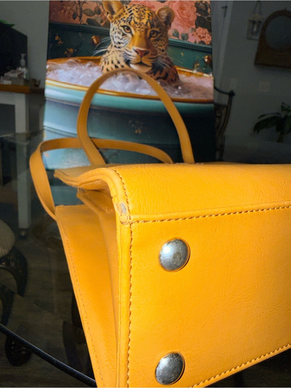 I Love Lucy Tan Leather Shoulder Bag with Matching Wallet - Picture 11 of 12